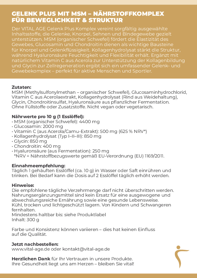 Gelenk Plus Pulver mit MSM