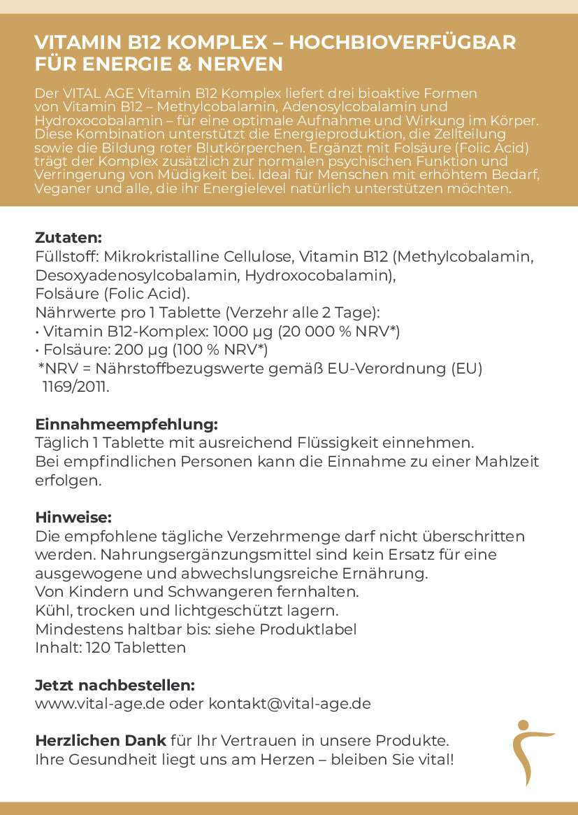 Vitamin B12 Komplex | 120 Tabletten