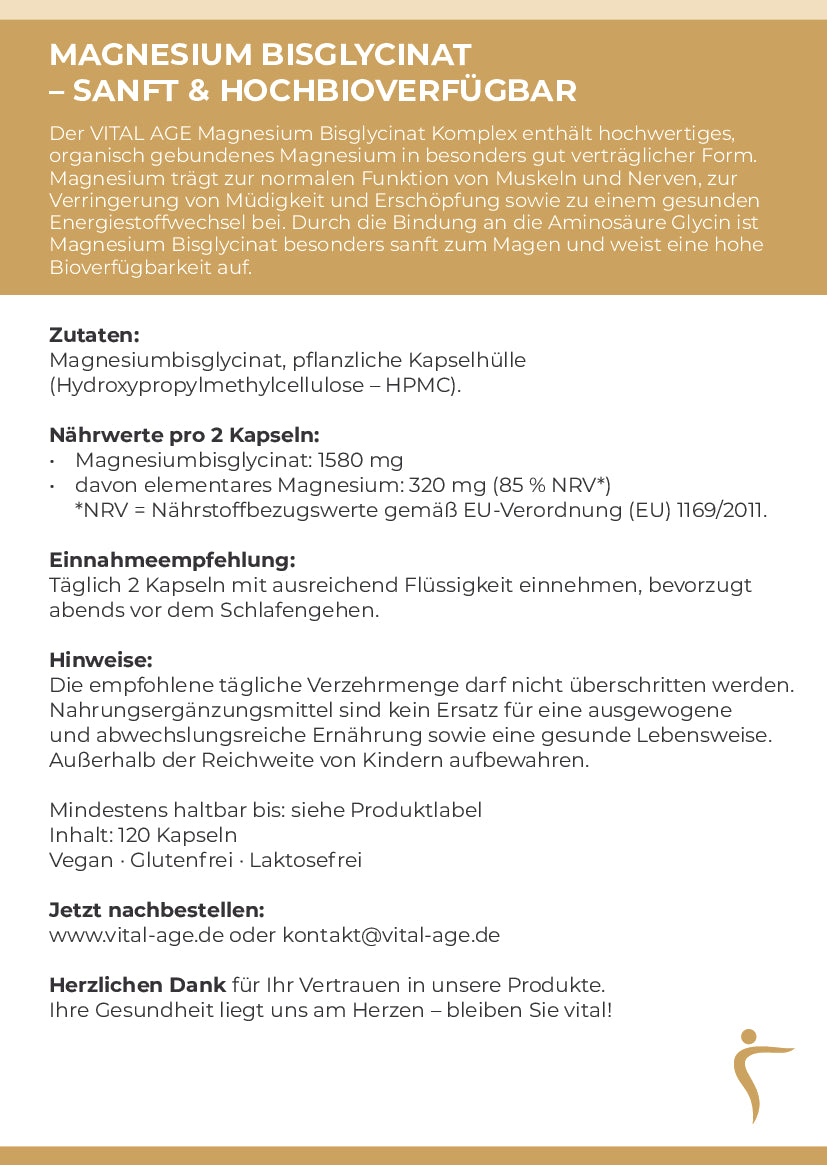 Magnesium Bisglycinat – 120 Kapseln