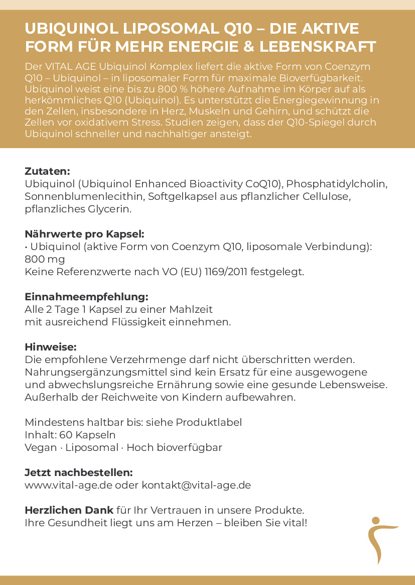 Ubiquinol Liposomal Q10 – 800 mg | 60 Kapseln