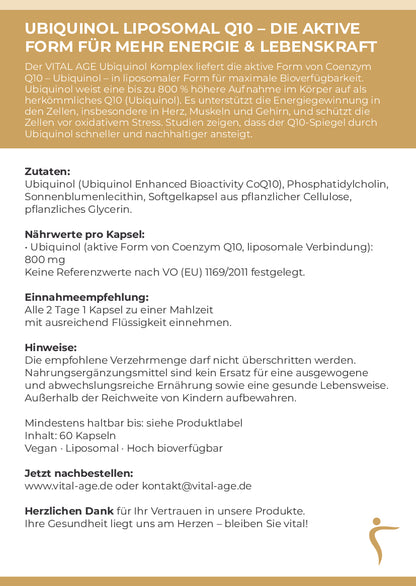 Ubiquinol Liposomal Q10 – 800 mg | 60 Kapseln