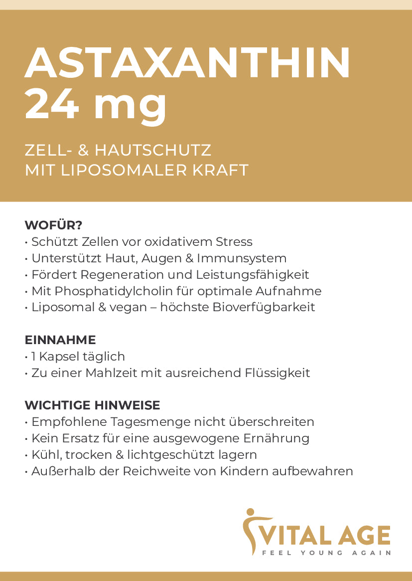 Astaxanthin 24 mg – Liposomal & Vegan | 90 Kapseln