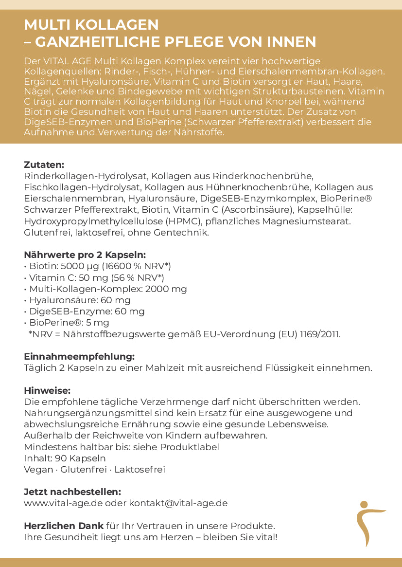 Multi Kollagen Komplex + Biotin | 90 Kapseln