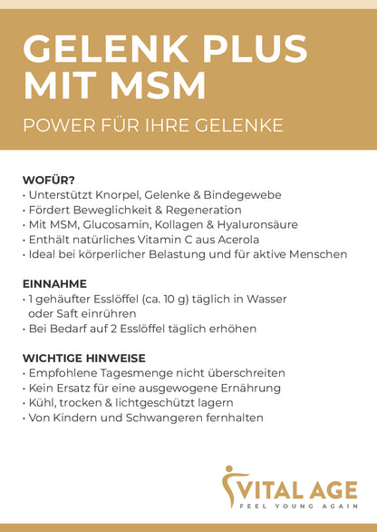 Gelenk Plus Pulver mit MSM