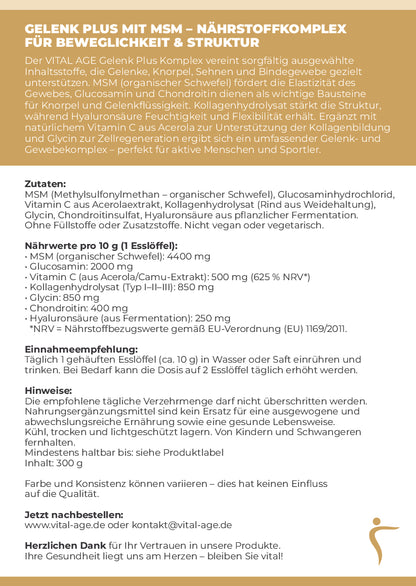 Gelenk Plus Pulver mit MSM