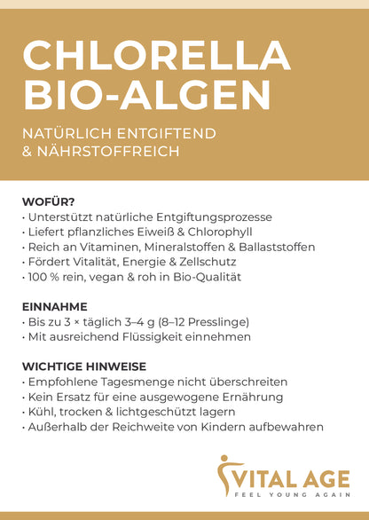 Chlorella Bio-Algen | 500 Presslinge