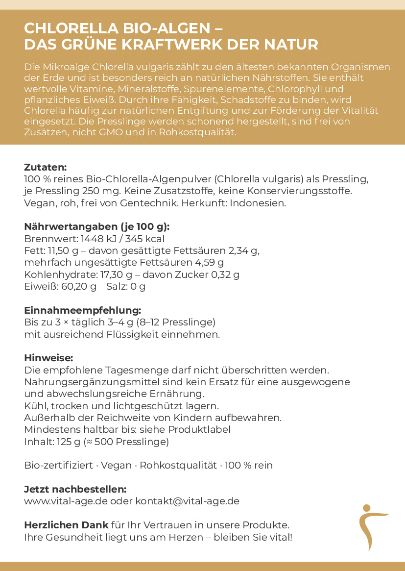 Chlorella Bio-Algen | 500 Presslinge