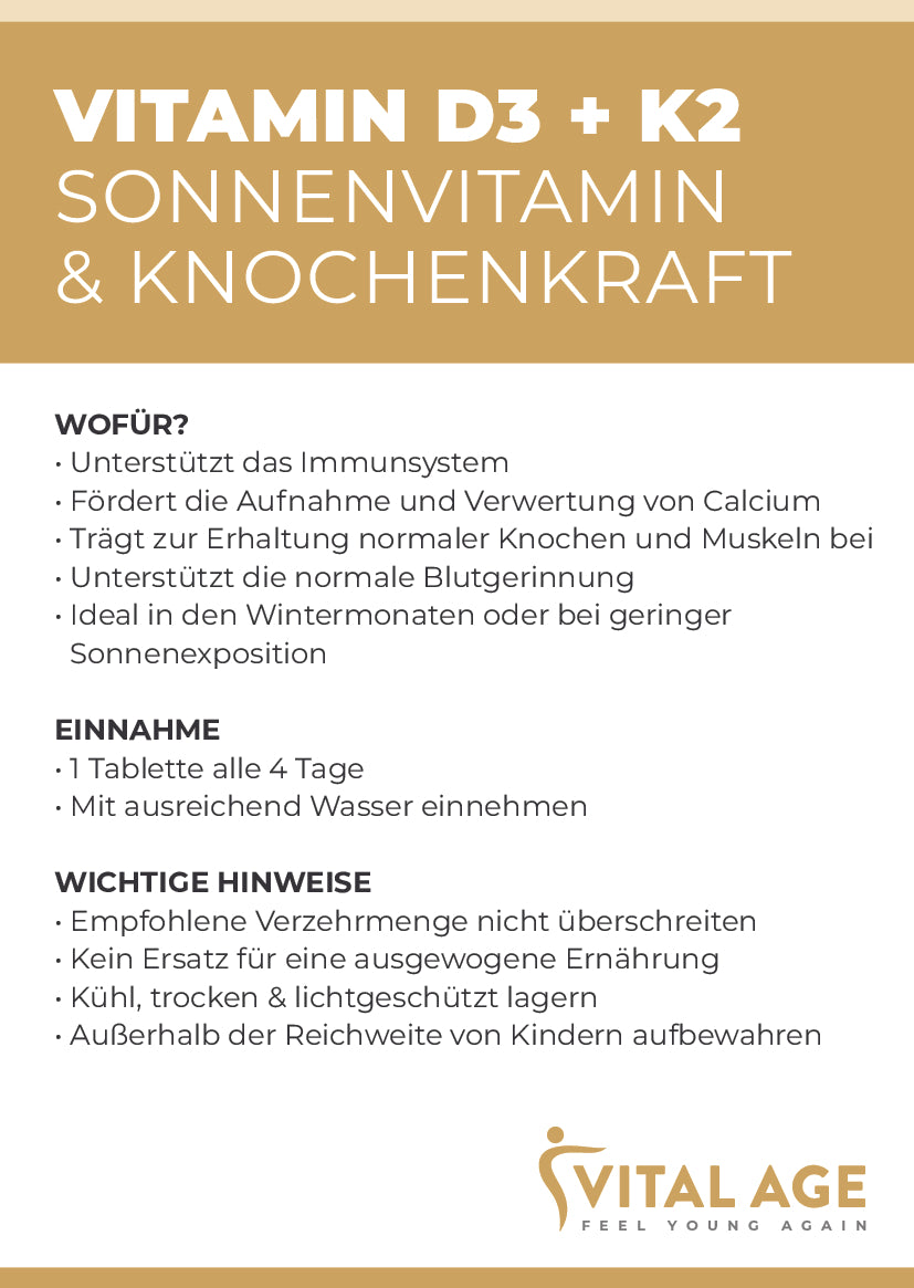 Vitamin D3/K2 | 4000 I.E. | 180 Tabletten