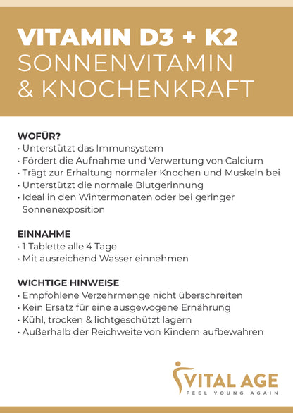 Vitamin D3/K2 | 4000 I.E. | 180 Tabletten