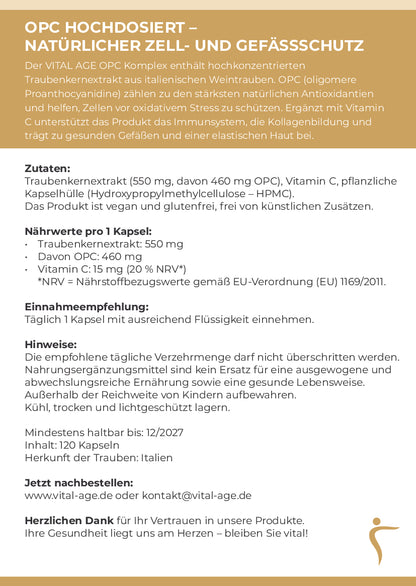 OPC – Traubenkernextrakt hochdosiert | 120 Kapseln