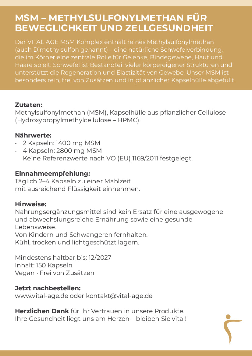 MSM Kapseln - Organischer Schwefel