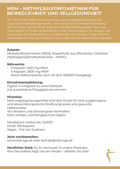 MSM Kapseln - Organischer Schwefel